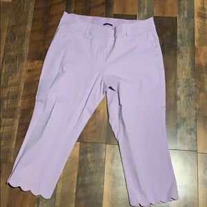 Lane Bryant Lilac Capri pant with scalloped hem